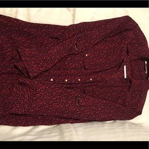 Maroon cheetah print shirt